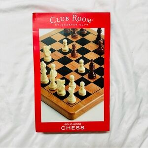 Totes Game Room Chess Set Solid Wood Folding Board, Wood Chess. New